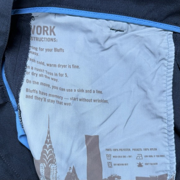 Bluffworks Men's 36x30 (Actual 37x30) Blue Straight Leg Polyester Pants - Picture 7 of 9